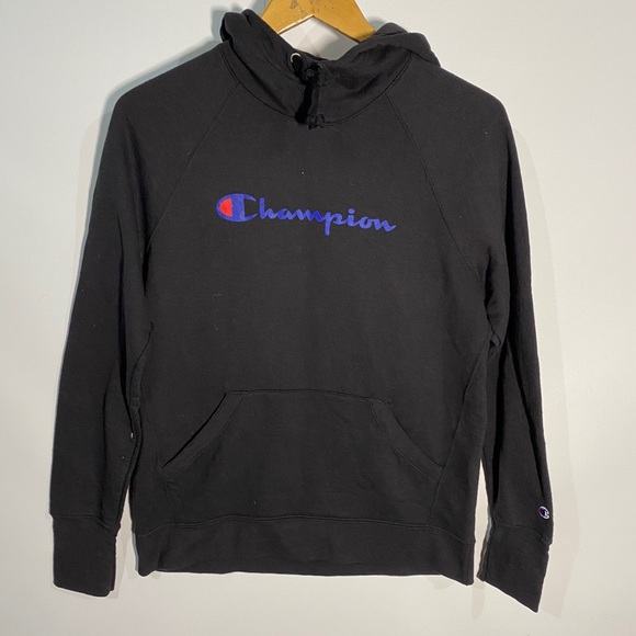 champion script logo rust hoodie